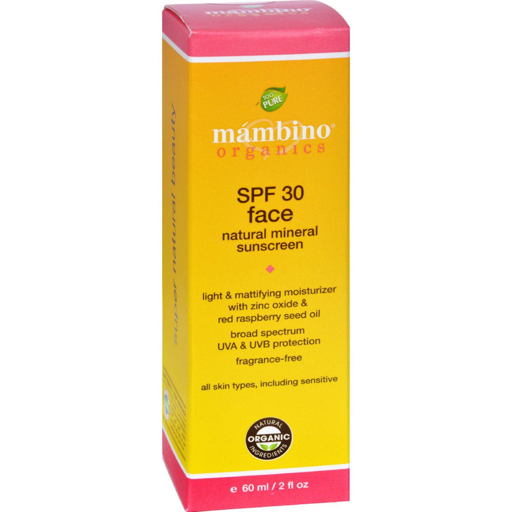 Mambino Organics Sunscreen - Face - Natural Mineral - Spf 30 - 2 Fl Oz