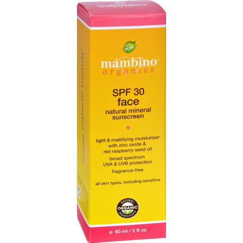 Mambino Organics Sunscreen - Face - Natural Mineral - Spf 30 - 2 Fl Oz