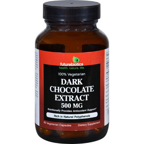 Futurebiotics Dark Chocolate Extract - 500 Mg - 60 Vegetarian Capsules