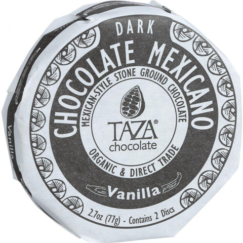 Taza Chocolate Organic Chocolate Mexicano Discs - 50 Percent Dark Chocolate - Vanilla - 2.7 Oz - Case Of 12