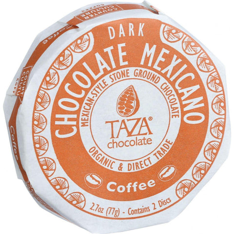 Taza Chocolate Organic Chocolate Mexicano Discs - 55 Percent Dark Chocolate - Coffee - 2.7 Oz - Case Of 12