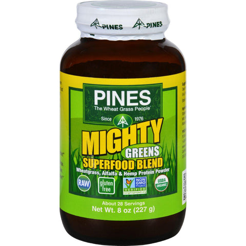 Pines International Mighty Greens Superfood Blend Powder - Organic - 8 Oz