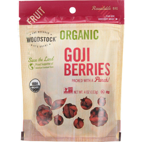 Woodstock Fruit - Organic - Goji Berries - 4 Oz - Case Of 8