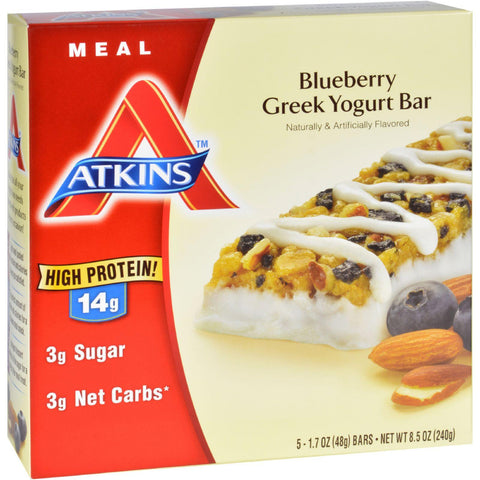 Atkins Advantage Bar - Blueberry Greek Yogurt - 5 Ct - 1.7 Oz - 1 Case
