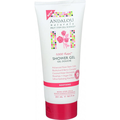 Andalou Naturals Soothing Shower Gel - 1000 Roses - 8.5 Oz