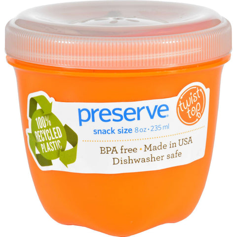 Preserve Food Storage Container - Round - Mini - Orange - 8 Oz - 1 Count - Case Of 12