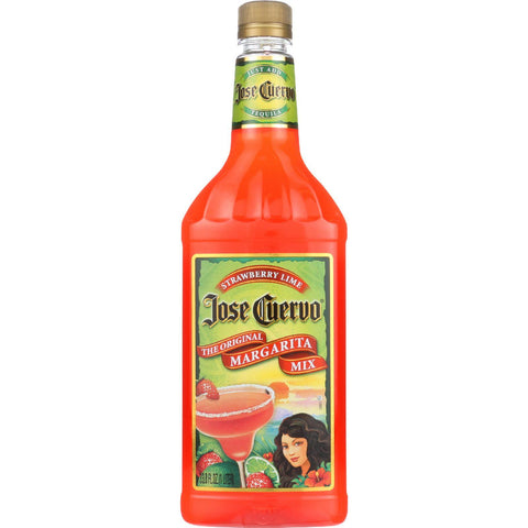 Jose Cuervo Margarita Mix - Strawberry Lime - 33.8 Oz - Case Of 12