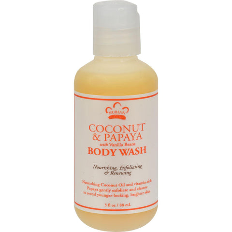 Nubian Heritage Body Wash - Coconut And Papaya - 3 Fl Oz - 1 Case