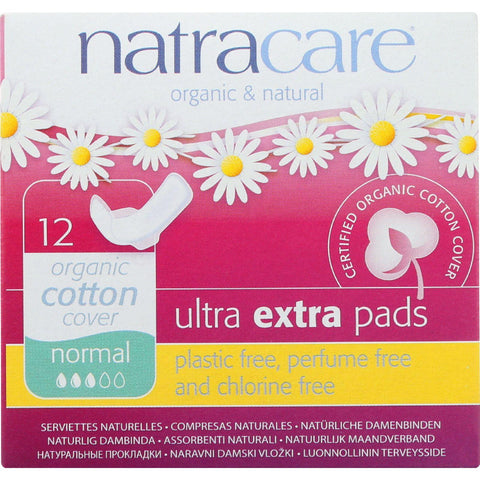 Natracare Ultra Extra Pads W-wings - Normal -  12 Count