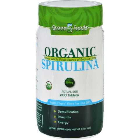 Green Foods Spirulina - Organic - 200 Mg - 300 Tablets