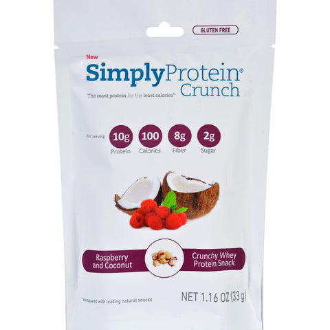 Simplyprotein Crunch - Raspberry Coconut - Single Serve - 1.16 Oz - Pack Of 12