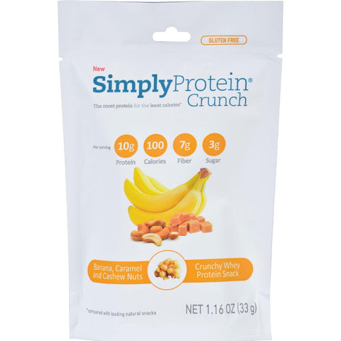 Simplyprotein Crunch - Banana Caramel Cashew Nut - 1.16 Oz - Pack Of 12