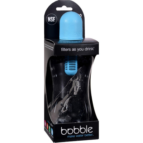 Bobble Water Bottle - With Carry Tether Cap - Medium - Blue - 18.5 Oz