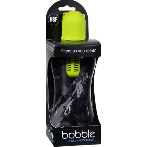 Bobble Water Bottle - With Carry Tether Cap - Medium - Lime - 18.5 Oz
