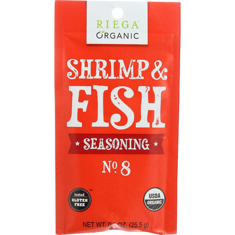 Riega Foods Seasoning - Organic - Shrimp And Fish - No. 8 - .9 Oz - Case Of 8