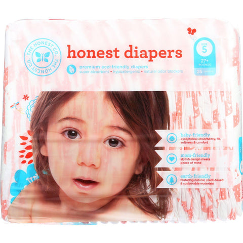 The Honest Company Diapers - Giraffes - Size 5 - Children 27 Plus Lbs - 25 Count - 1 Each