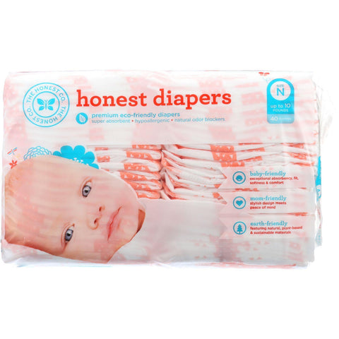 The Honest Company Diapers - Giraffes - Size N - Babies Up To 10 Lbs - 40 Count - 1 Each