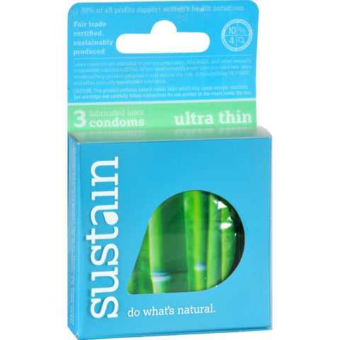 Sustain Condoms Ultra Thin - 3 Pack