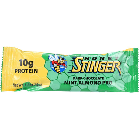 Honey Stinger Bar - Protein - Dark Chocolate Mint Almond - 1.5 Oz - Case Of 15