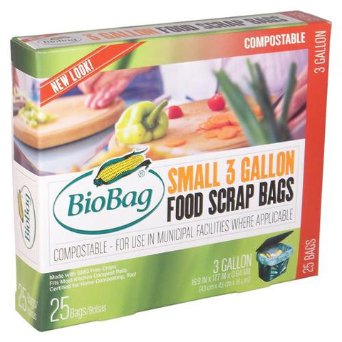 Biobag Food Scrap Bags - 3 Gallon - 48 Count - Case Of 12