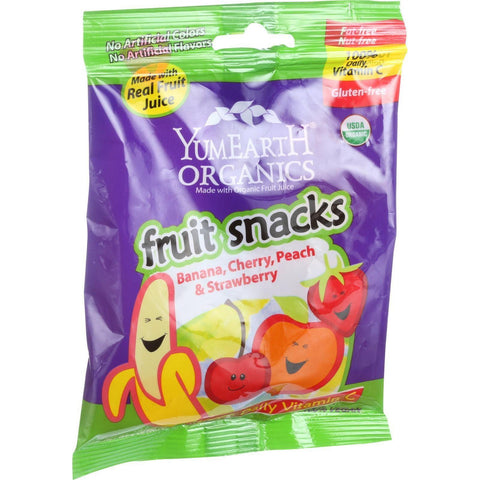Yumearth Organics Fruit Snacks - Banana Cherry Peach Strawberry - 2 Oz - Case Of 12