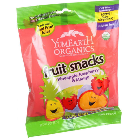 Yumearth Organics Fruit Snacks - Pineapple Raspberry Mango - 2 Oz - Case Of 12