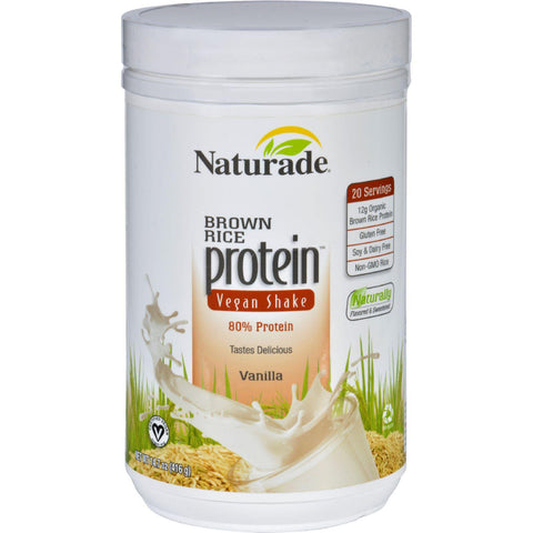 Naturade Protein Shake - Brown Rice - Vegan - Gluten Free - Vanilla - 14.7 Oz