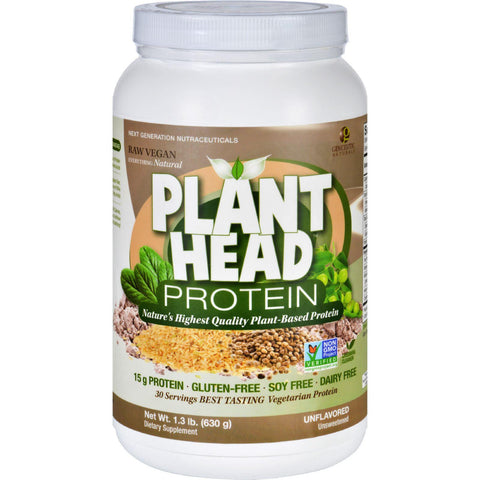 Genceutic Naturals Plant Head Protein - Unflavored - 1.3 Lb