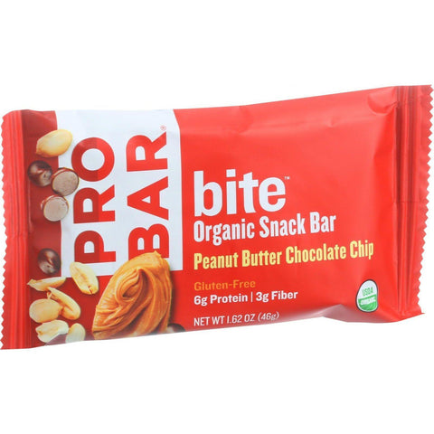 Probar Bite Organic Snack Bar - Peanut Butter Chocolate Chip - 1.62 Oz Bars - Case Of 12