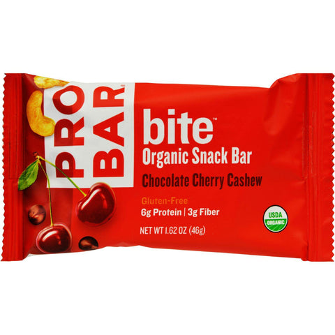 Probar Bite Organic Snack Bar - Chocolate Cherry Cashew - 1.62 Oz Bars - Case Of 12
