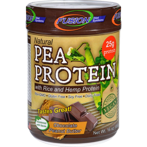 Fusion Diet Systems Pea Protein - Natural - Chocolate Peanut Butter - 16 Oz