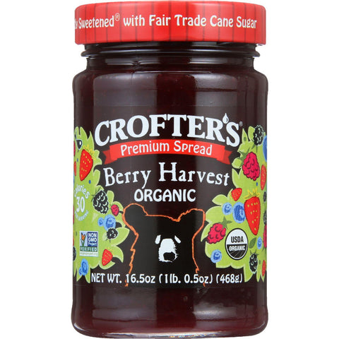 Crofters Fruit Spread - Organic - Premium - Berry Harvest - 16.5 Oz - Case Of 6