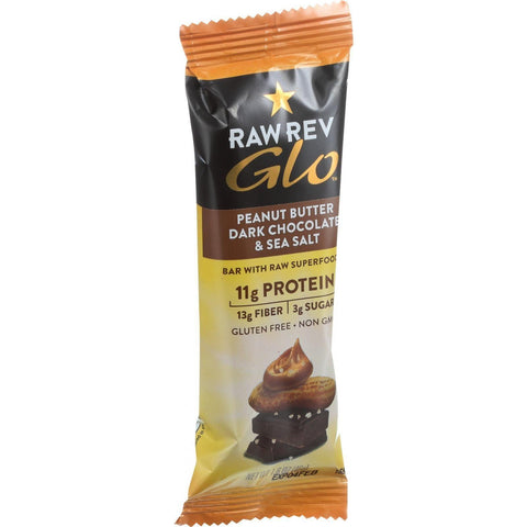 Raw Revolution Glo Bar - Peanut Butter Dark Chocolate And Sea Salt - 1.6 Oz - Case Of 12