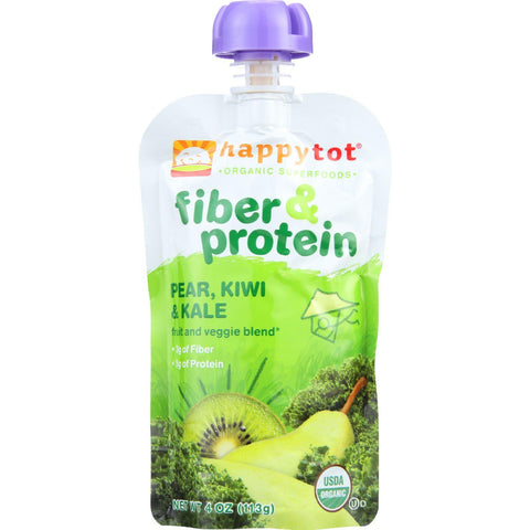 Happy Tot Toddler Food - Organic - Fiber And Protein - Stage 4 - Pear Kiwi And Kale - 4 Oz - Case Of 16