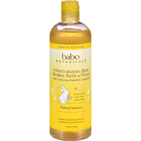 Babo Botanicals Baby Bubble Bath And Wash - Moisturizing - Oatmilk - 15 Oz
