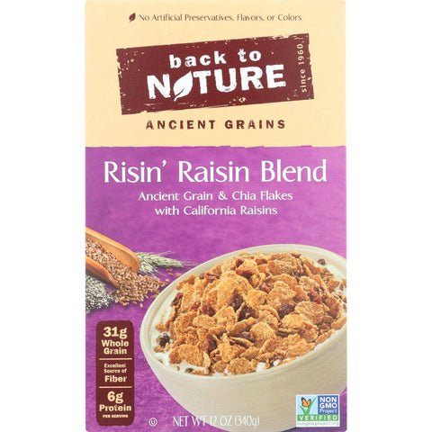 Back To Nature Cereal - Risin Raisin Blend - 12 Oz - Case Of 6