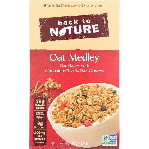 Back To Nature Cereal - Oak Medley - With Cinnamon Clusters - 10 Oz - Case Of 6