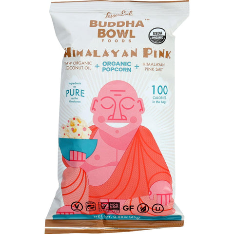 Lesser Evil Popcorn - Organic - Himalayan Pink - .88 Oz - Case Of 18