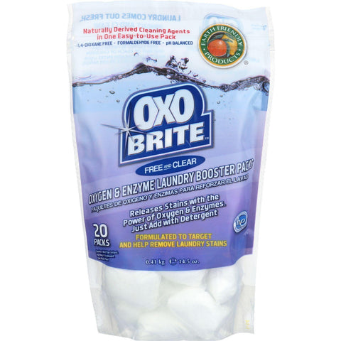 Earth Friendly Laundry Booster Pods - Oxobrite - Free And Clear - 20 Pods - 14.5 Oz - Case Of 6