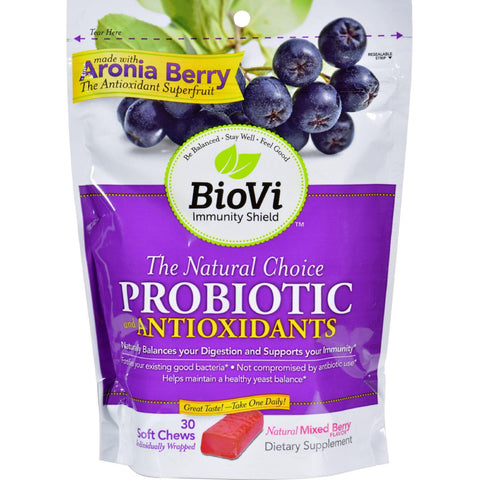 Biovi Probiotic - Antioxidant Blend - Natural Mixed Berry - 30 Soft Chews