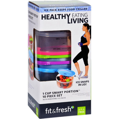 Fit And Fresh Containers - Healthy Living - Smart Portion - 1 Cup Size - 10 Pieces