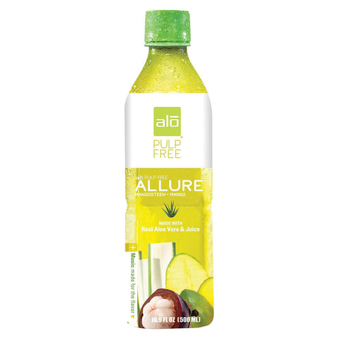 Alo Pulp Free Allure Aloe Vera Juice Drink - Mangosteen And Mango - Case Of 12 - 16.9 Fl Oz.