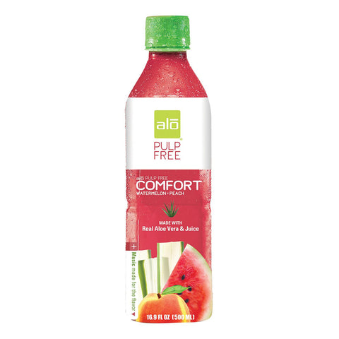 Alo Pulp Free Comfort Aloe Vera Juice Drink - Watermelon And Peach - Case Of 12 - 16.9 Fl Oz.