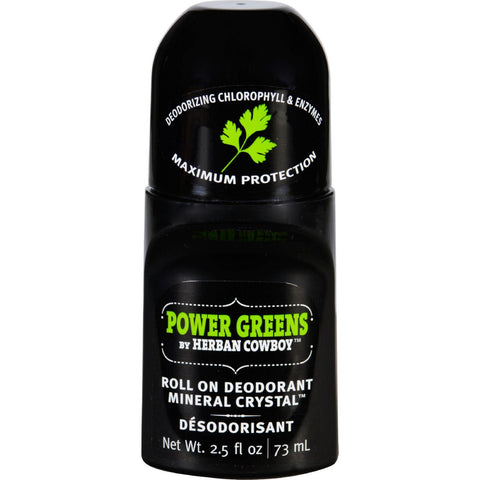 Herban Cowboy Deodorant - Roll On - Power Greens - 2.5 Oz