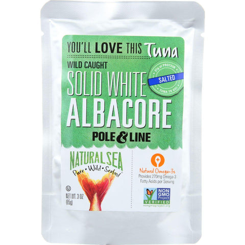 Natural Sea Tuna - Albacore - Solid White - Salted - Pouch - 3 Oz - Case Of 12