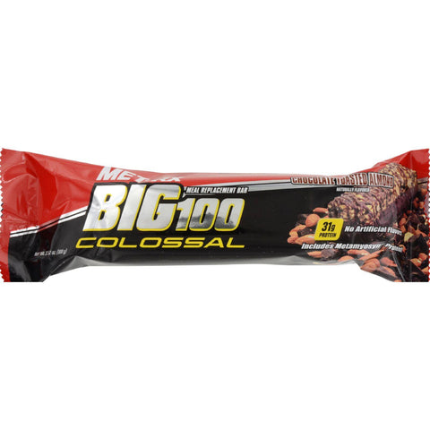 Met-rx Meal Replacement Bar - Big 100 - Chocolate Toasted Almond - 3.52 Oz - Case Of 9