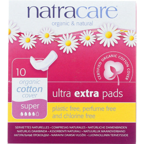 Natracare  Ultra Extra Pads W-wings - Super - 10 Count