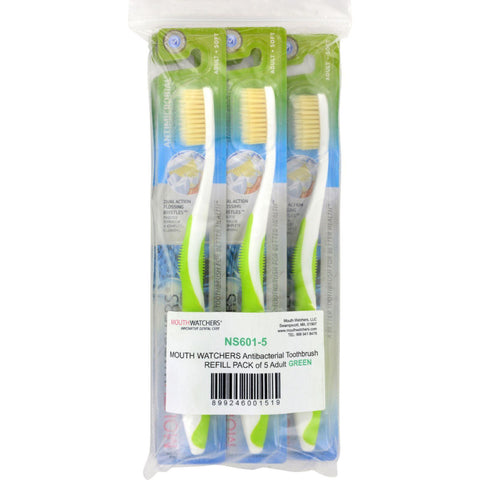 Mouth Watchers Toothbrush Refill - A B - Adult - Green - 1 Count - Case Of 5
