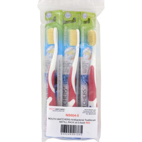 Mouth Watchers Toothbrush Refill - A B - Adult - Red - 1 Count - Case Of 5