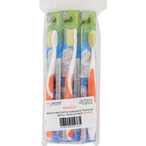 Mouth Watchers Toothbrush Refill - A B - Adult - Orange - 1 Count - Case Of 5